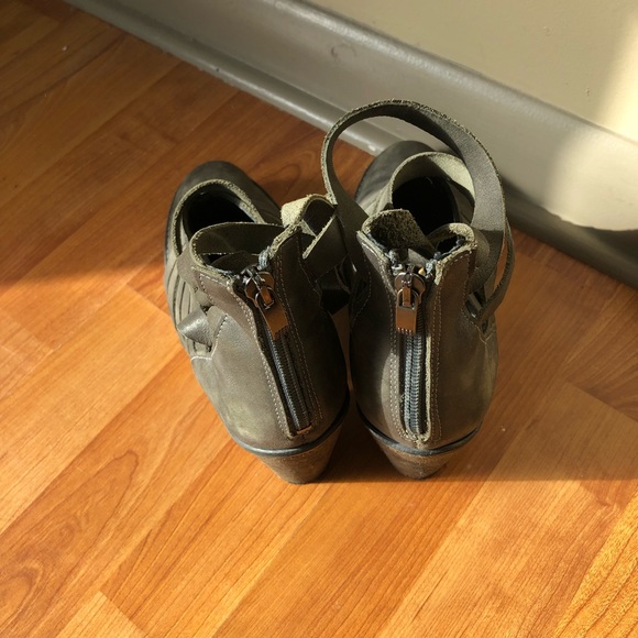 Free People Hybrid Heel Boot Black Suede Strappy Ankle Bootie - Picture 4 of 9